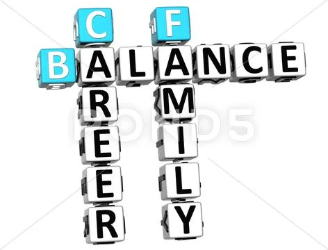 3d balance life family crossword Stock Illustration
