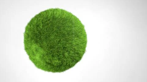 3D ball grass grows Stock Photos