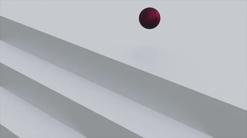 3d the ball jumps on the steps Video stock 105934787