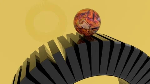 3D Ball Rolling On Black Road Animation. Stock Footage 171594786
