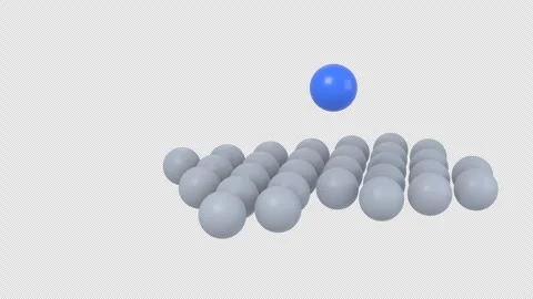 3D ball standing out from the crowd, transparent alpha channel Stock Footage 347526457
