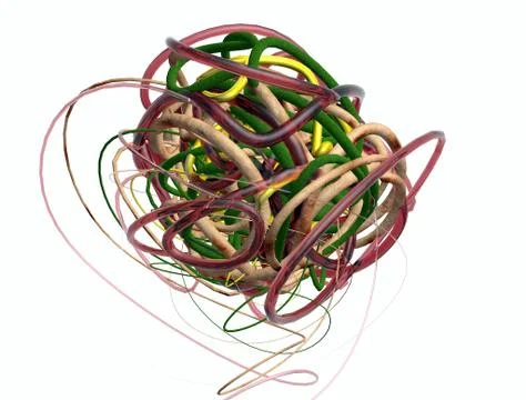 3D Ball Of String Made of Organic Materials Stock Illustration