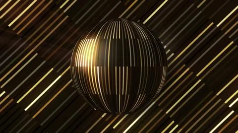 3d ball with stripes rotates on background of striped backdrop. Motion. Rotating Illustrazione stock