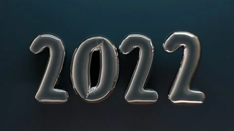 3D balloon 2022 numbers falling down Stock Footage 162823717