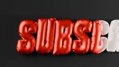 3D Balloon Red Subscribe Title Animation Stock Footage 274443823