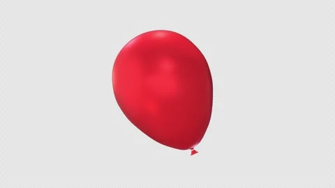 3D Balloon Rotating on a Transparent Background. Seamless Loop. Red Balloon. 4K Video stock 296158554