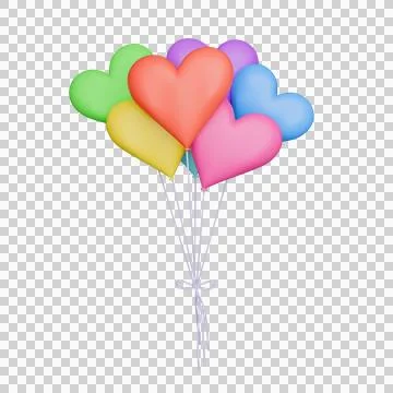3d balloon in the shape of a heart. 3d rendering Stock Illustration