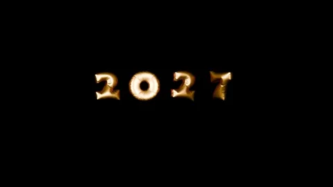 3D Balloon Text Animation Floating 2027 Letters Celebration Background gold colo Stock Footage 336591369