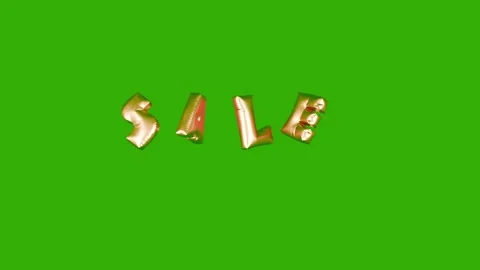 3D Balloon Text Animation Floating sale Letters Celebration Background gold colo Stock Footage 336591391