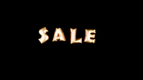 3D Balloon Text Animation Floating sale Letters Celebration Background gold colo Stock Footage 336591548