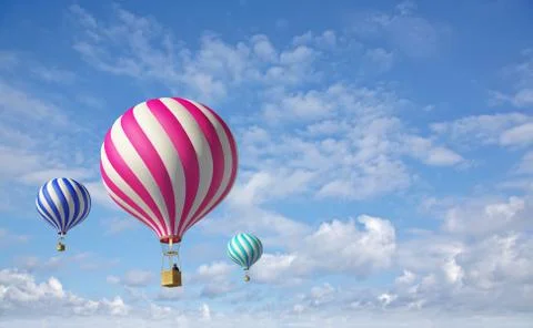 3d balloons in the blue sky Stock Illustration