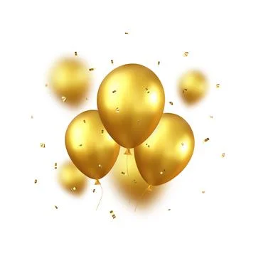 3d balloons with ribbon. Illustrazione stock