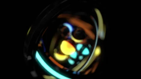 3D balls and circle gyroscope Stock Footage 46363957