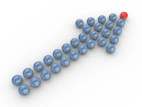 3d balls arrow Stock Illustration