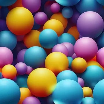 3d balls colorful seamless pattern. Stock Illustration