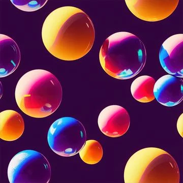 3d balls colorful seamless pattern. イラスト素材