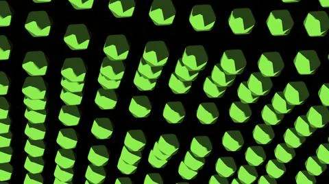 3D balls move in waves. Design. Wave vibrations from geometric 3d balls. Field Stock Illustration