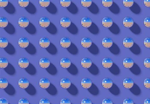 3D balls over violet background. Abstract texture with the grid of spheres for Stock Illustration