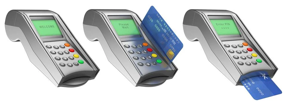 3d bank terminal Stock Illustration