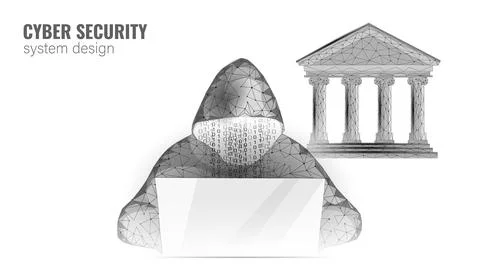 3D banking system failure crisys. Low poly financial international collapse Stock Illustration