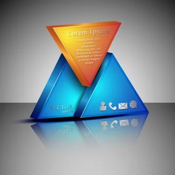 3d banner with different symbols Stock Illustration