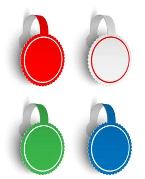 3D Banner Sticker Label Set, Vector Illustration Stock Illustration