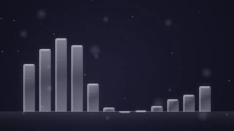 3D Bar Chart Abstract Background with Particles and Bokeh Effects Stock Footage 346659557