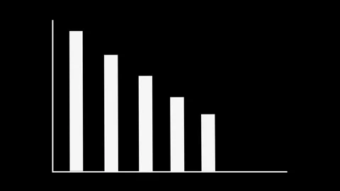 3D bar chart animation with declining data trend Video stock 342408229