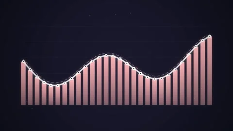 3D Bar Chart Graph Rising and Falling Data Visualization Stock Footage 346660276