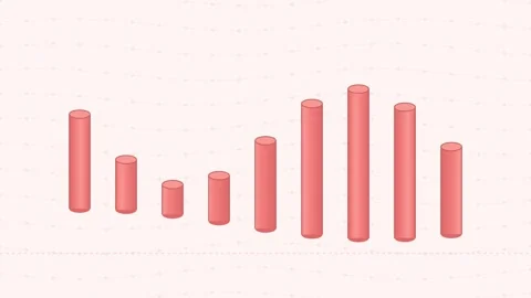 3D Bar Chart Growing Upward: Financial Growth, Business Success, Data Analysi Stock Footage 346661344