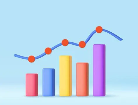 3D bar chart icon. Stock Illustration