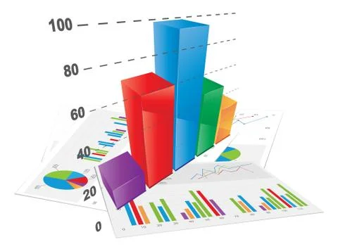 3d bar chart Stock Illustration