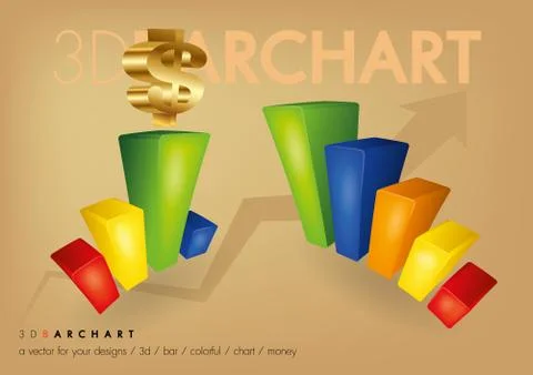 3d bar chart Stock Illustration