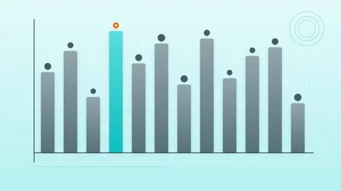 3D Bar Chart Showing Growth and Success - Blue and Teal Color Scheme Stock Footage 346659824