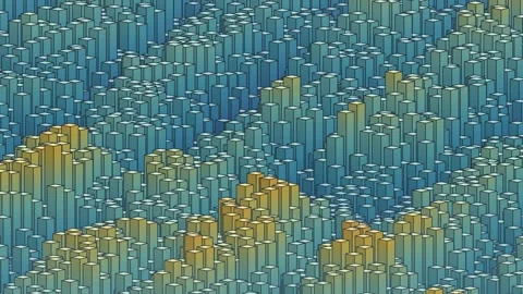 3d bar charts cityscape, abstract digital data city, undulating grid of varying Stock Footage 344914936