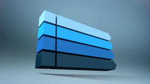 3D bar. Four square intro title box char... | Stock Video | Pond5