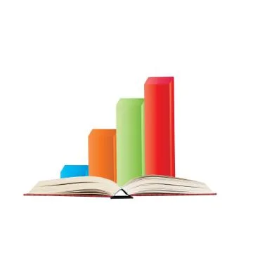 3d bar graph on the book Stock Illustration