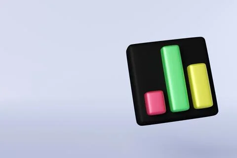 3d bar graph icon illustration Stock Illustration
