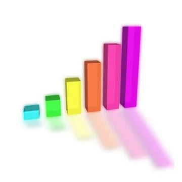 3d bar graph on white Stock Illustration