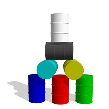 3d barrel set.Vector illustration. イラスト素材