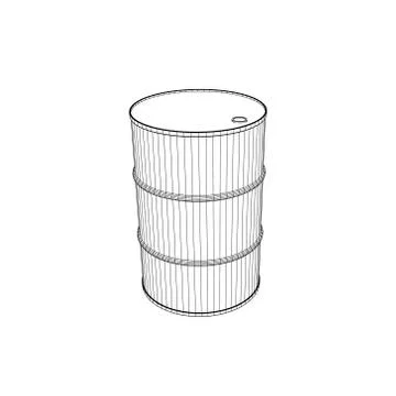 3d barrel. Vector outline illustration. Stock Illustration