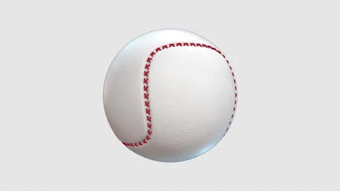 3D Baseball Ball Rotating on a Transparent Background. Seamless Loop. 4K Stock Footage 295053484