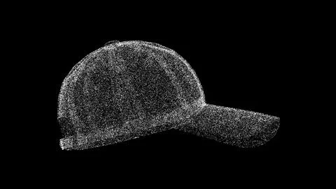 3D Baseball cap on black background. Sportswear concept. Business advertisi.. Stock Illustration