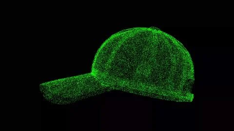 3D Baseball cap on black background. Sportswear concept. Business advertisi.. Stock Illustration