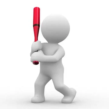 3d baseball human Stock Illustration