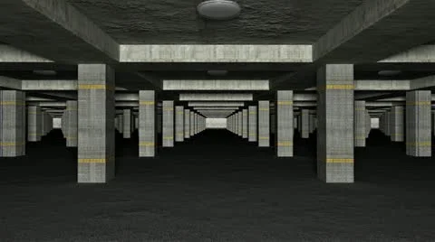 3D Basement Carpark Stock Footage 10829493