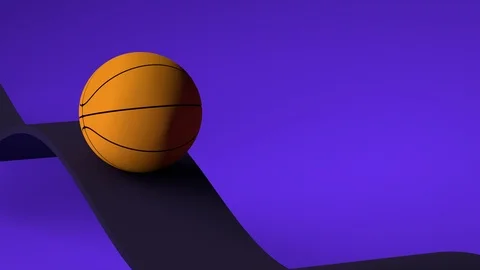 3D Basketball Loop - Purple Stock Footage 124392846