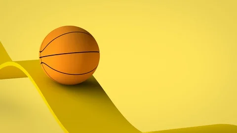3D Basketball Loop - Yellow Stock Footage 124392379