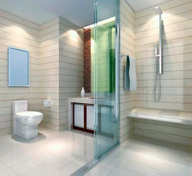 3d bathroom Illustrazione stock