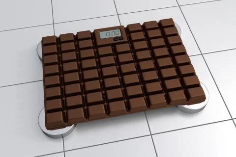 3D Bathroom Scale - Chocolate Design Stock Illustration